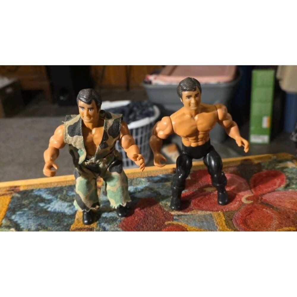 Awa Remco Greg Gagne Wrestling Figure X2 One With Camo Outfit Long Tights